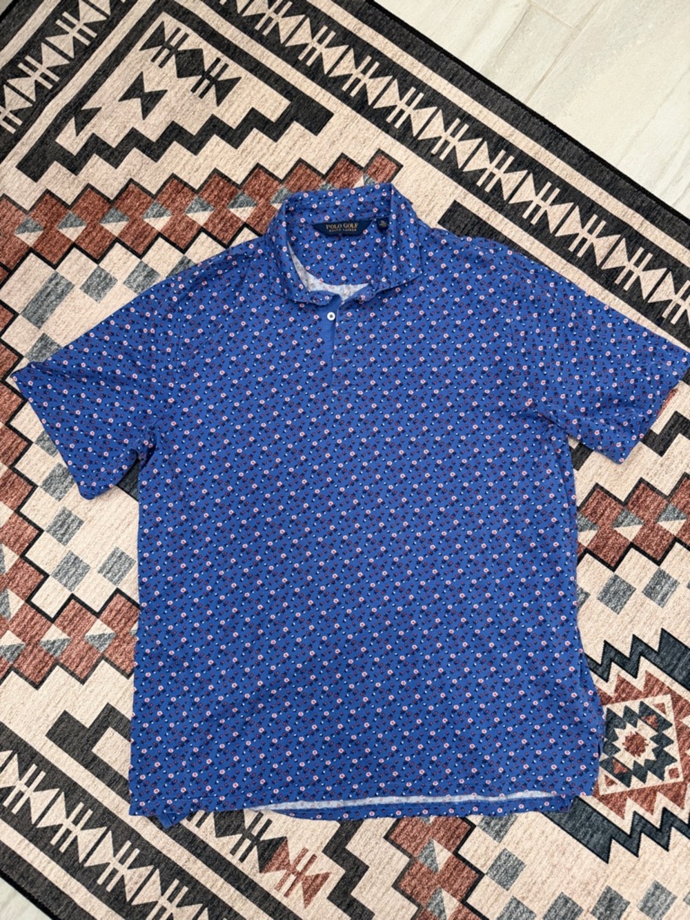 Polo by Ralph Lauren Blue Micro-Print Polo Shirt
